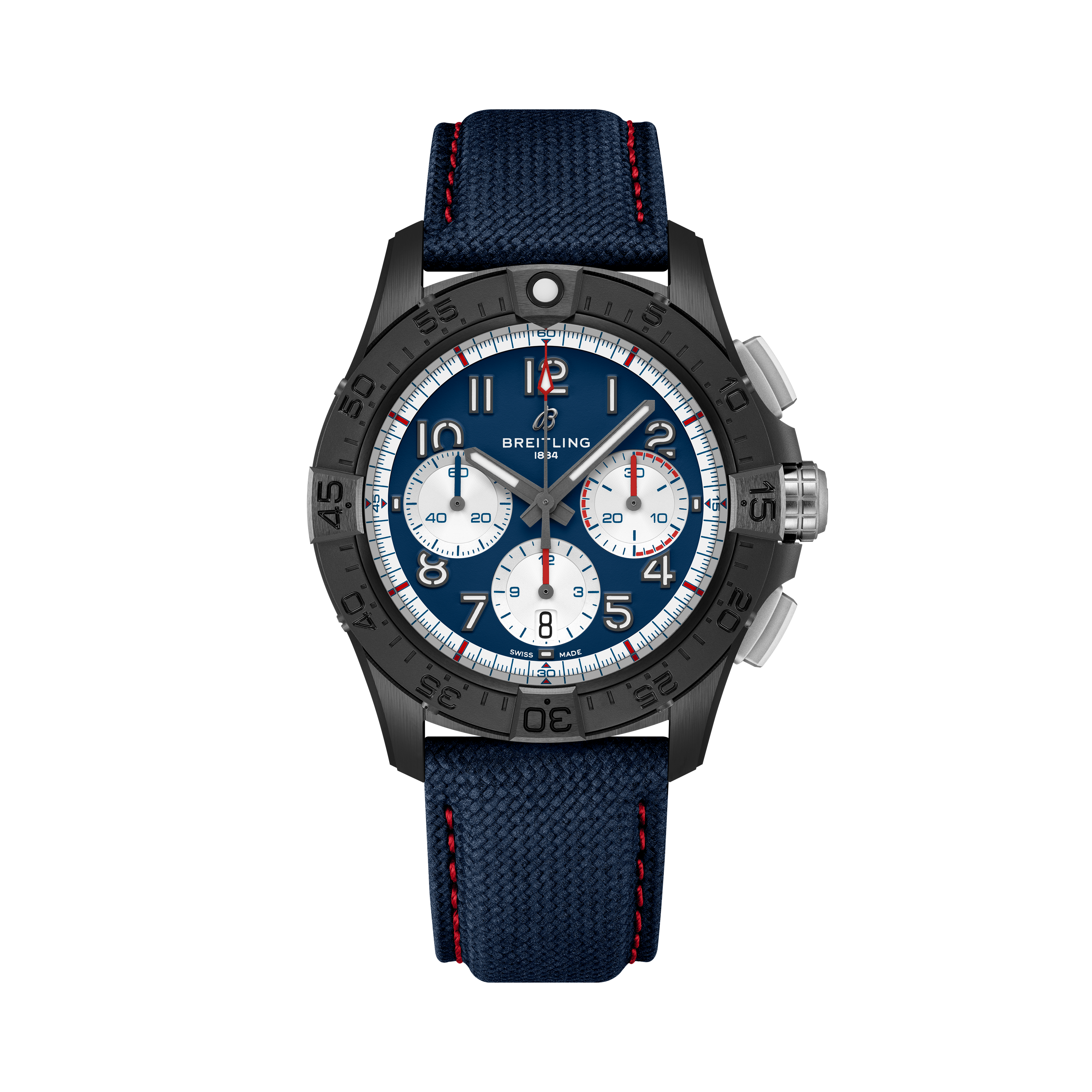 Avenger America250 Limited Edition B01 Chronograph | 42mm, Calfskin Leather Strap, Ceramic Case, Men's Watch