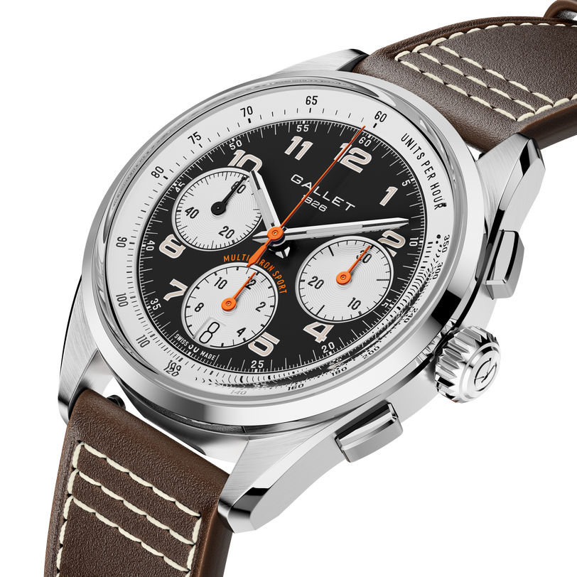 Multichron Sport | 41mm, Steel Case, Brown Leather Strap