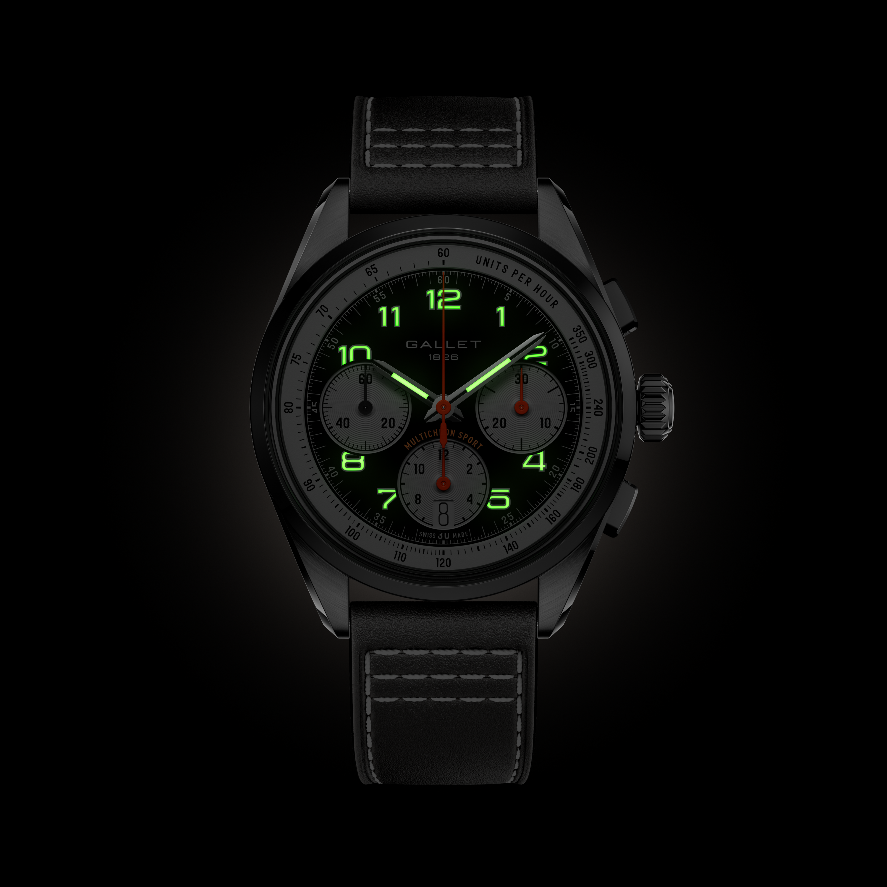 Multichron Sport | 41mm, Steel Case, Brown Leather Strap