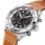 Flying Officer | 40mm, Steel Case, Brown Leather Strap