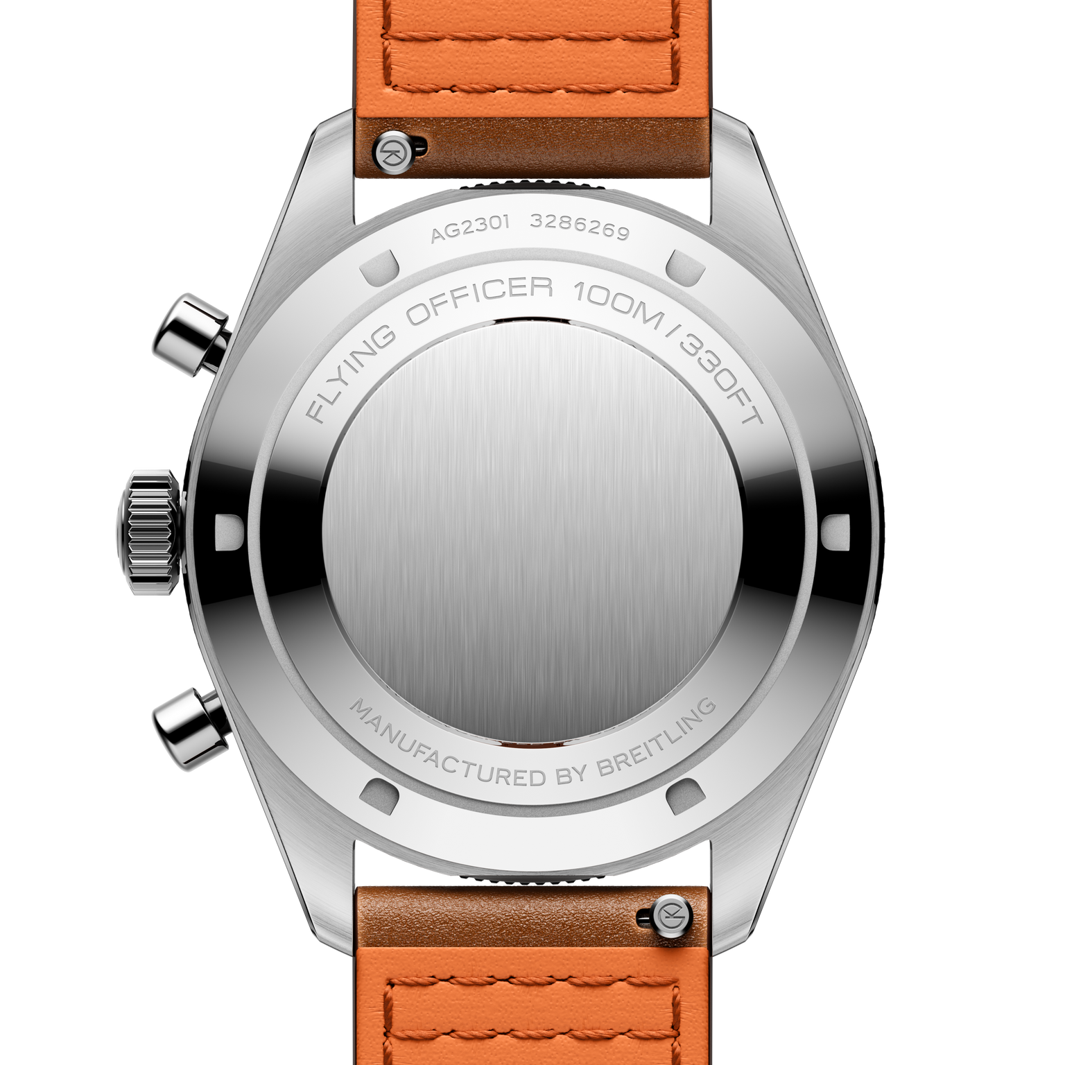 Flying Officer | 40mm, Steel Case, Brown Leather Strap