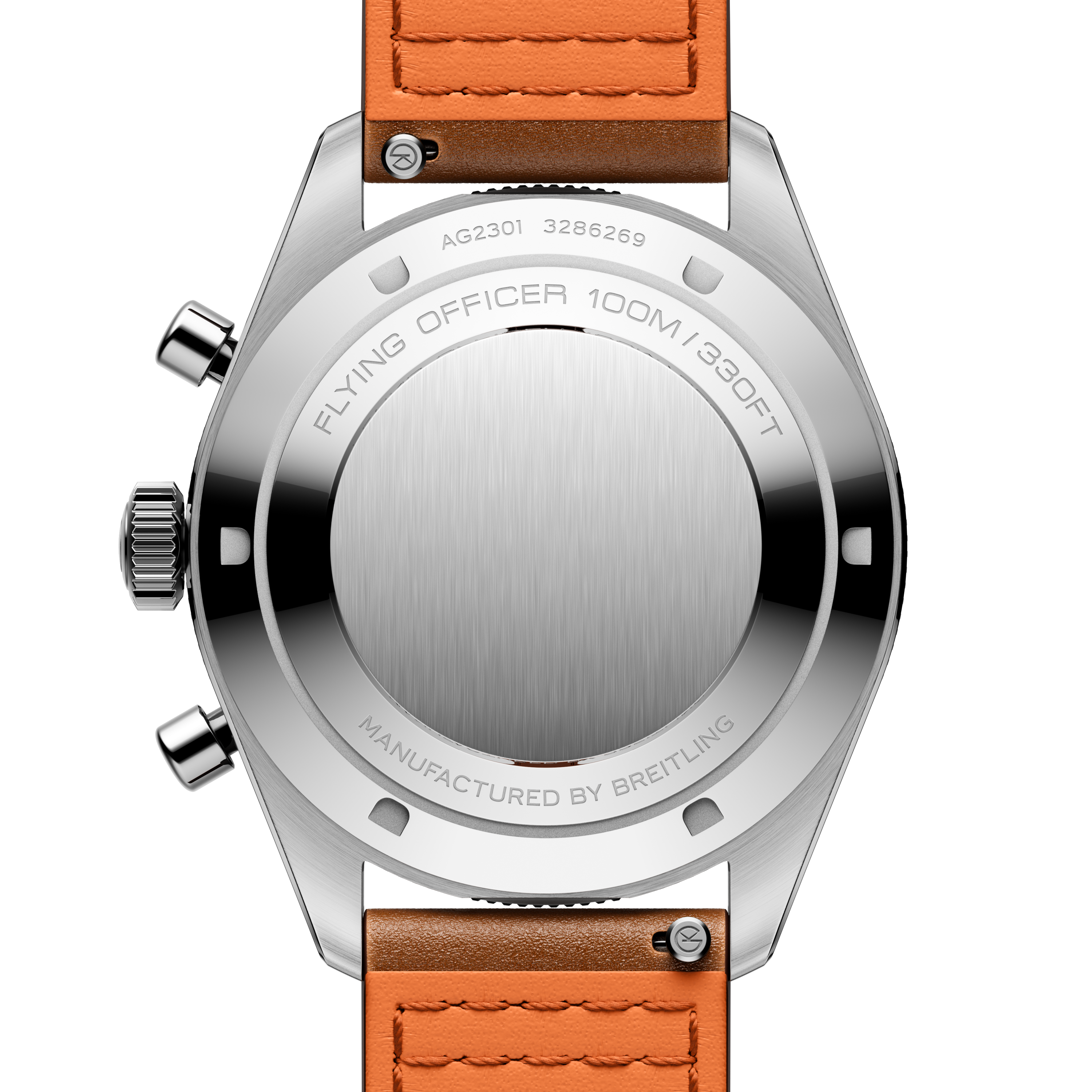 Flying Officer | 40mm, Steel Case, Brown Leather Strap