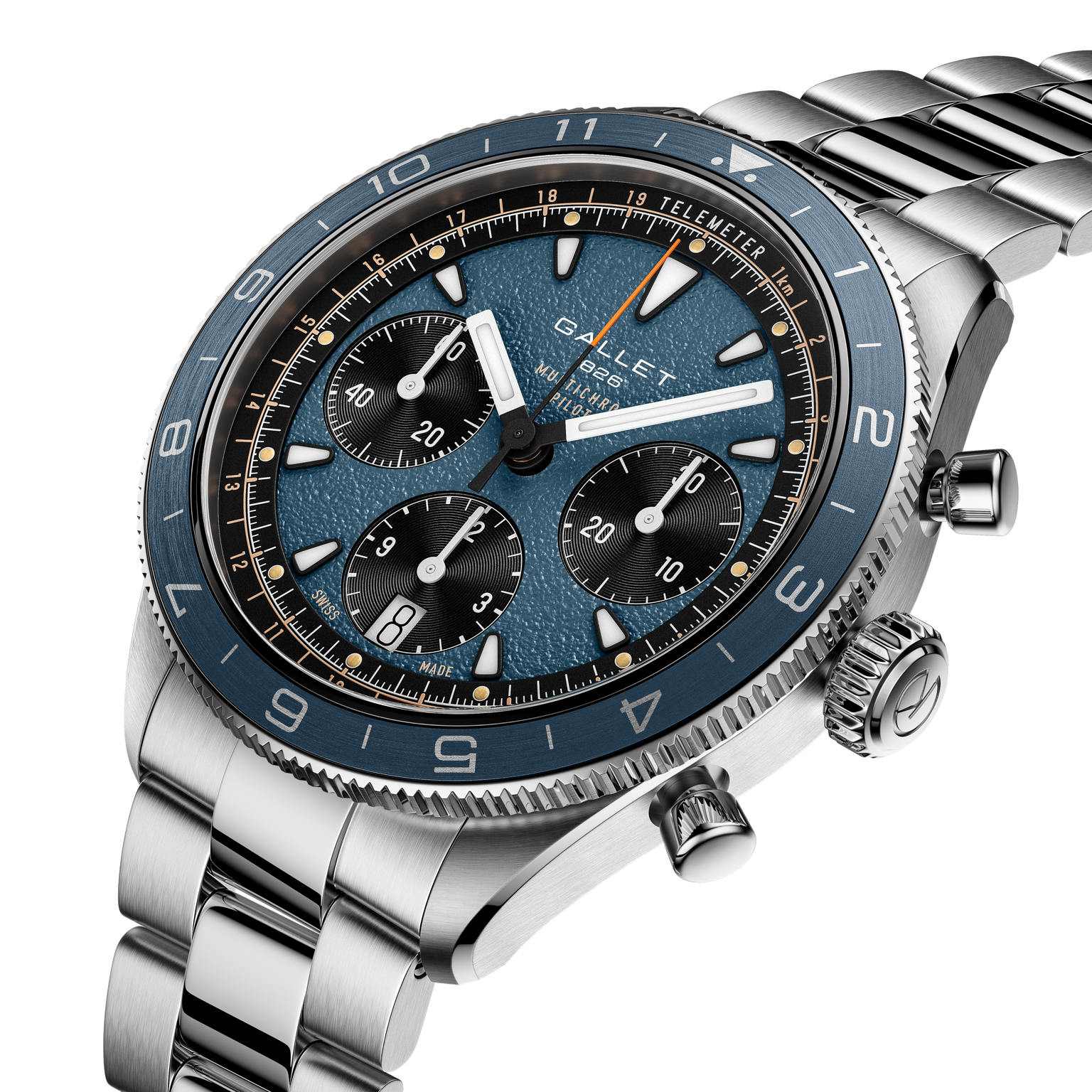 Multichron Pilot | 42mm, Steel Case, Steel Strap