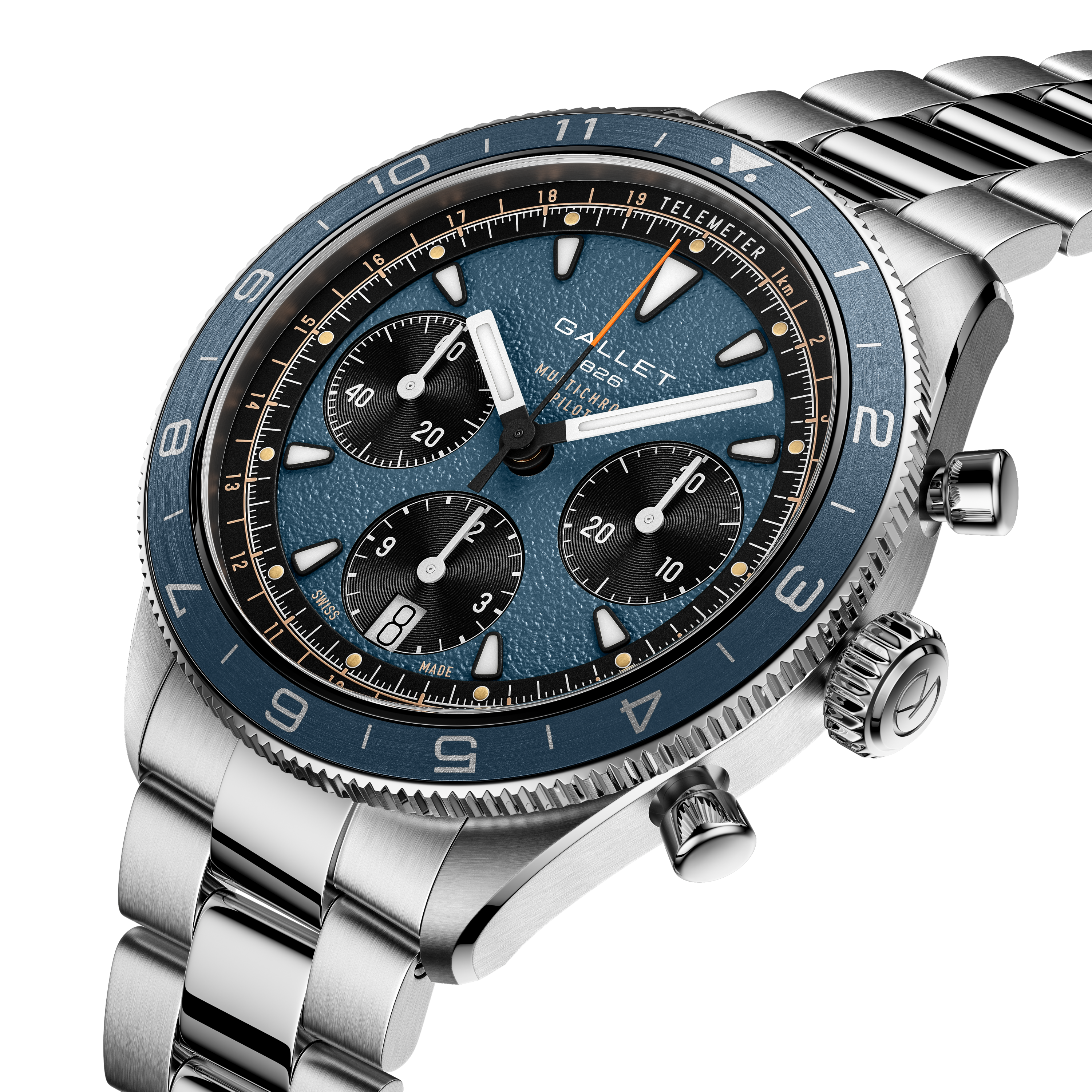 Multichron Pilot | 42mm, Steel Case, Steel Strap
