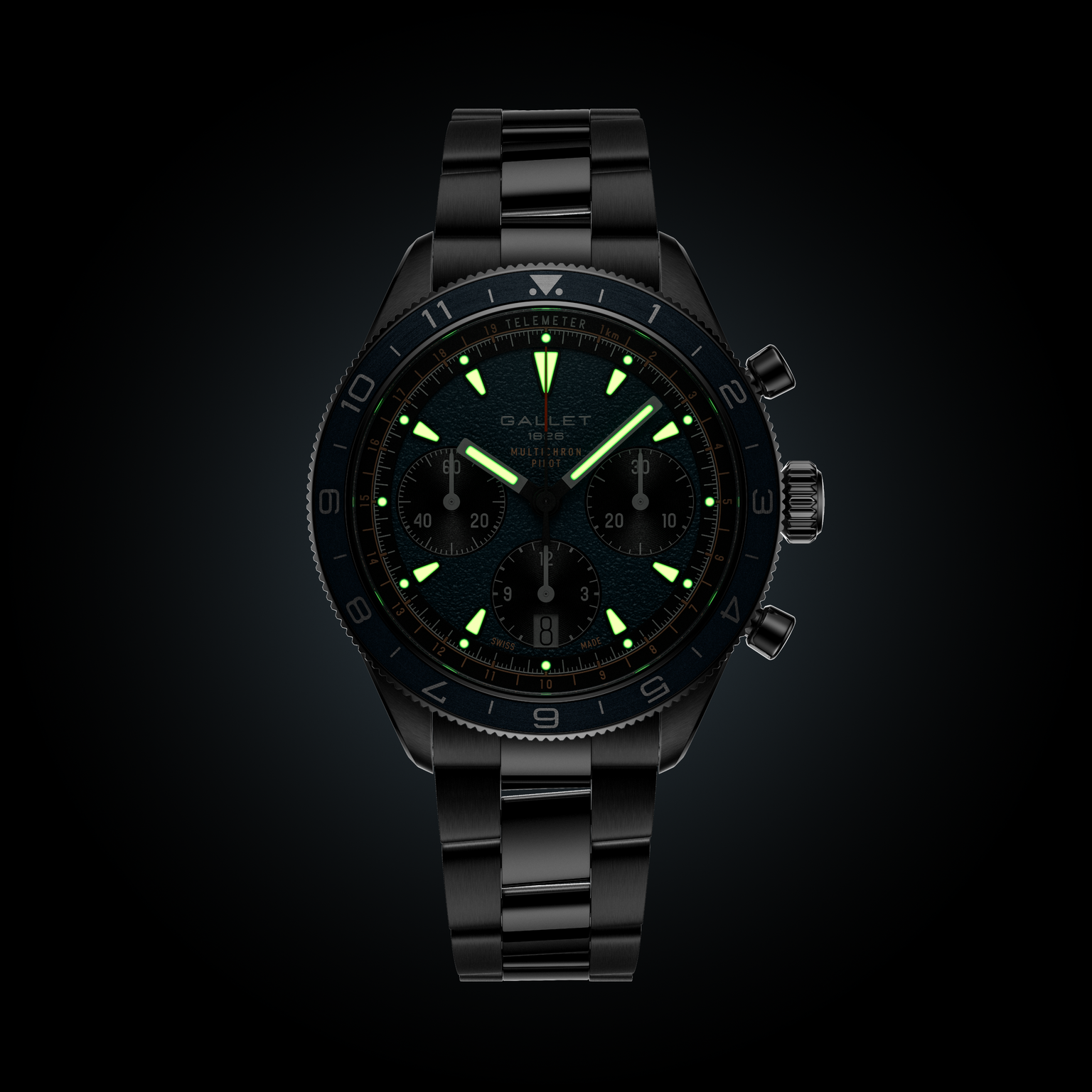 Multichron Pilot | 42mm, Steel Case, Steel Strap