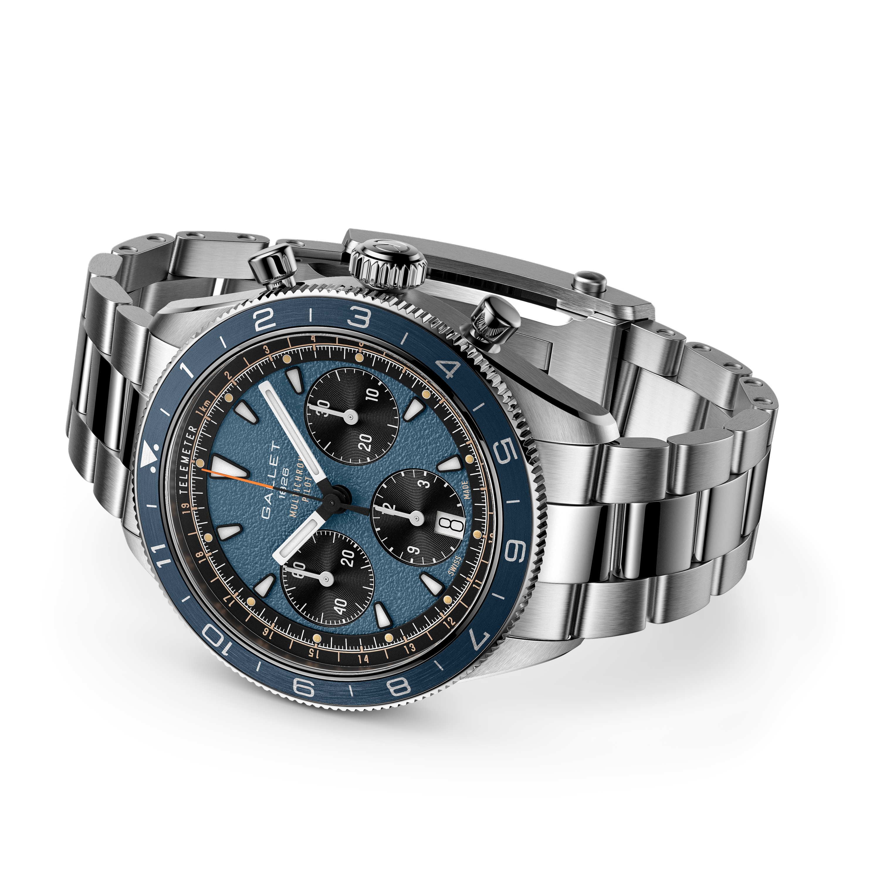 Multichron Pilot | 42mm, Steel Case, Steel Strap