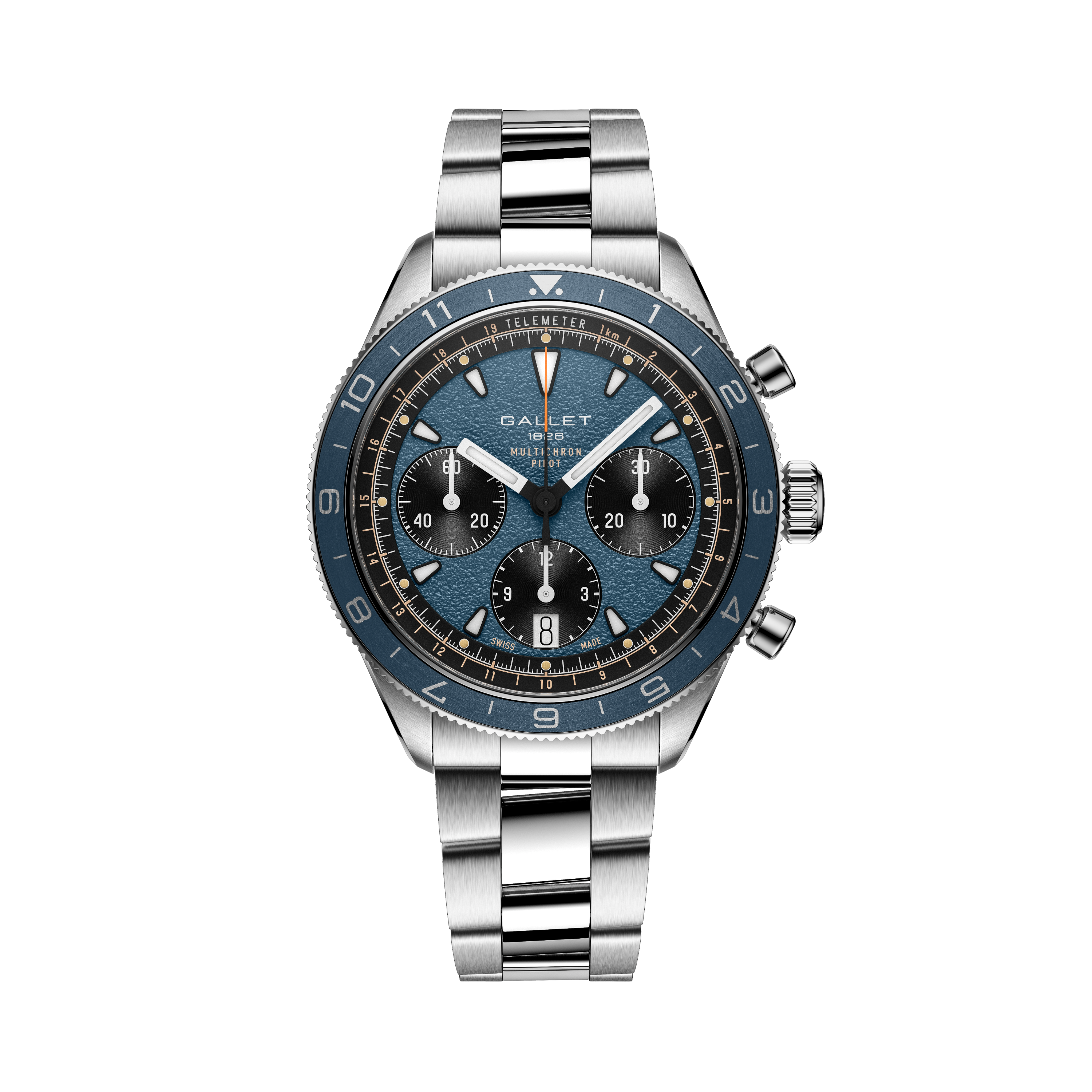Multichron Pilot | 42mm, Steel Case, Steel Strap