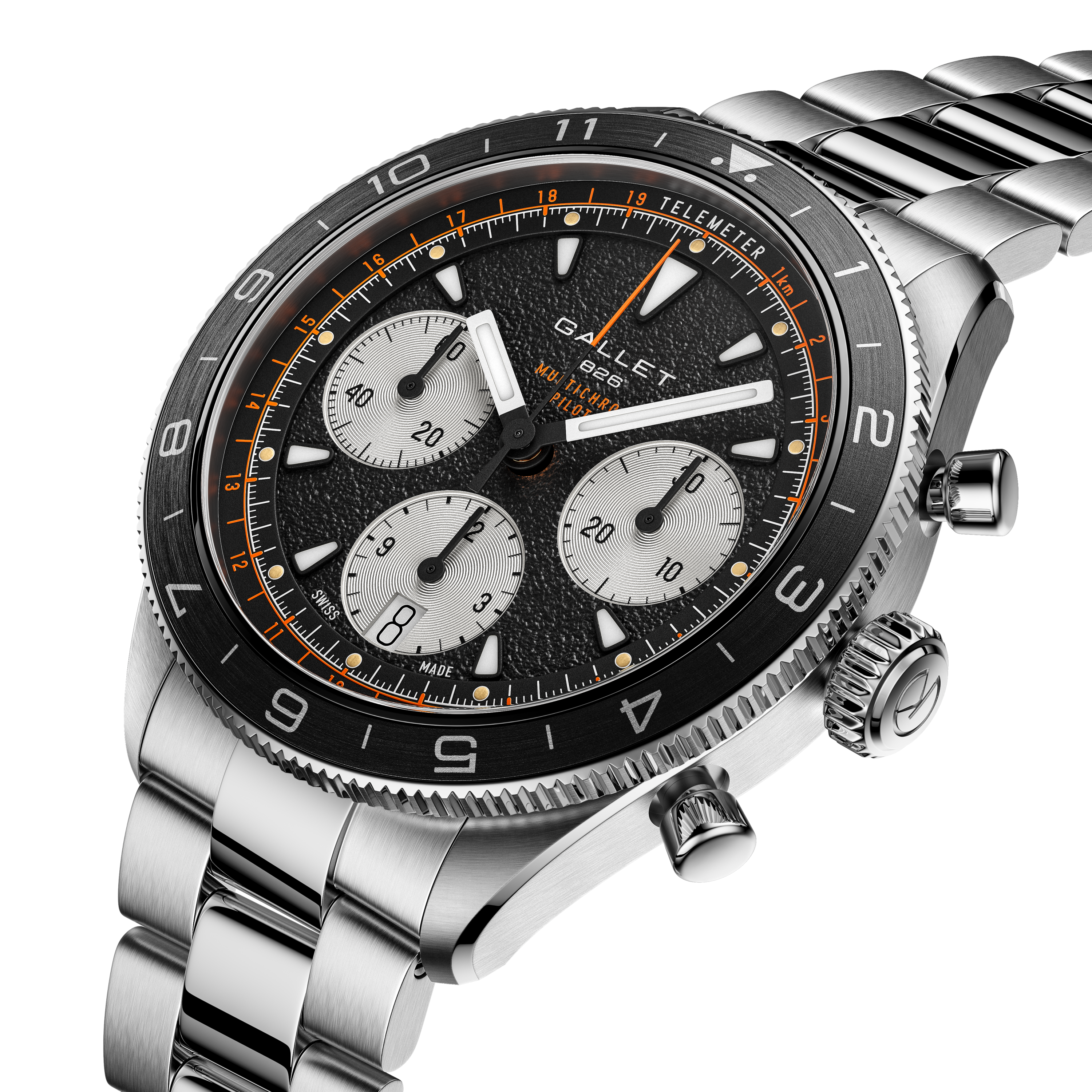 Multichron Pilot | 42mm, Steel Case, Steel Strap