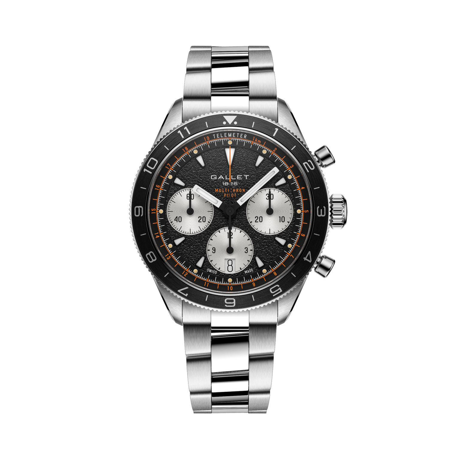 Multichron Pilot | 42mm, Steel Case, Steel Strap
