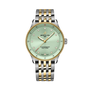 Breitling Navitimer ladies watch with mint green dial, diamond hour markers, two-tone stainless steel and yellow gold bracele