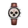 Breitling watch with brown leather strap on a white background