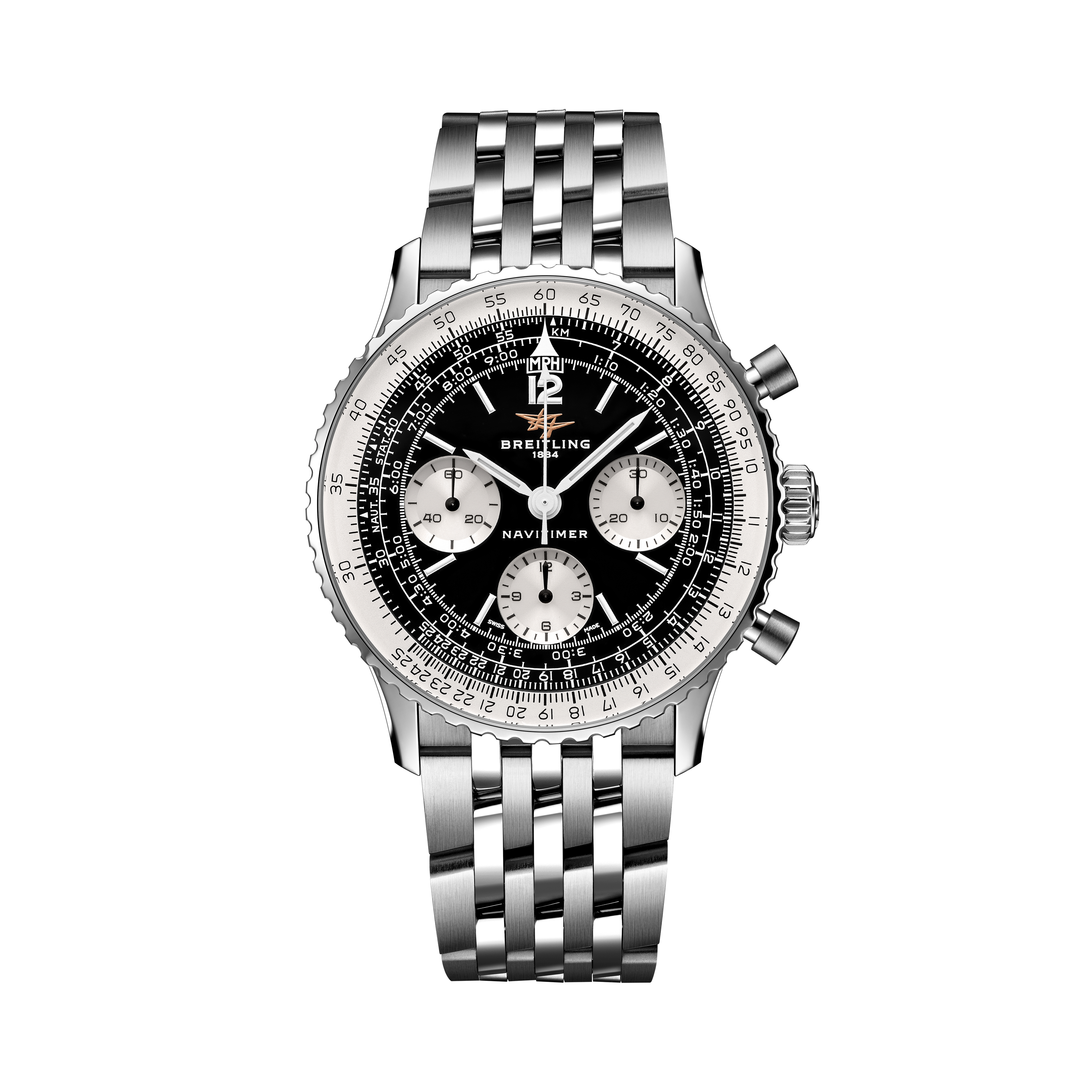 Navitimer B09 Chronograph 41 | Stainless Steel Case, Black Panda Dial