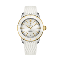 Superocean Heritage 36 | White Sunray Brushed Dial, White Rubber Strap