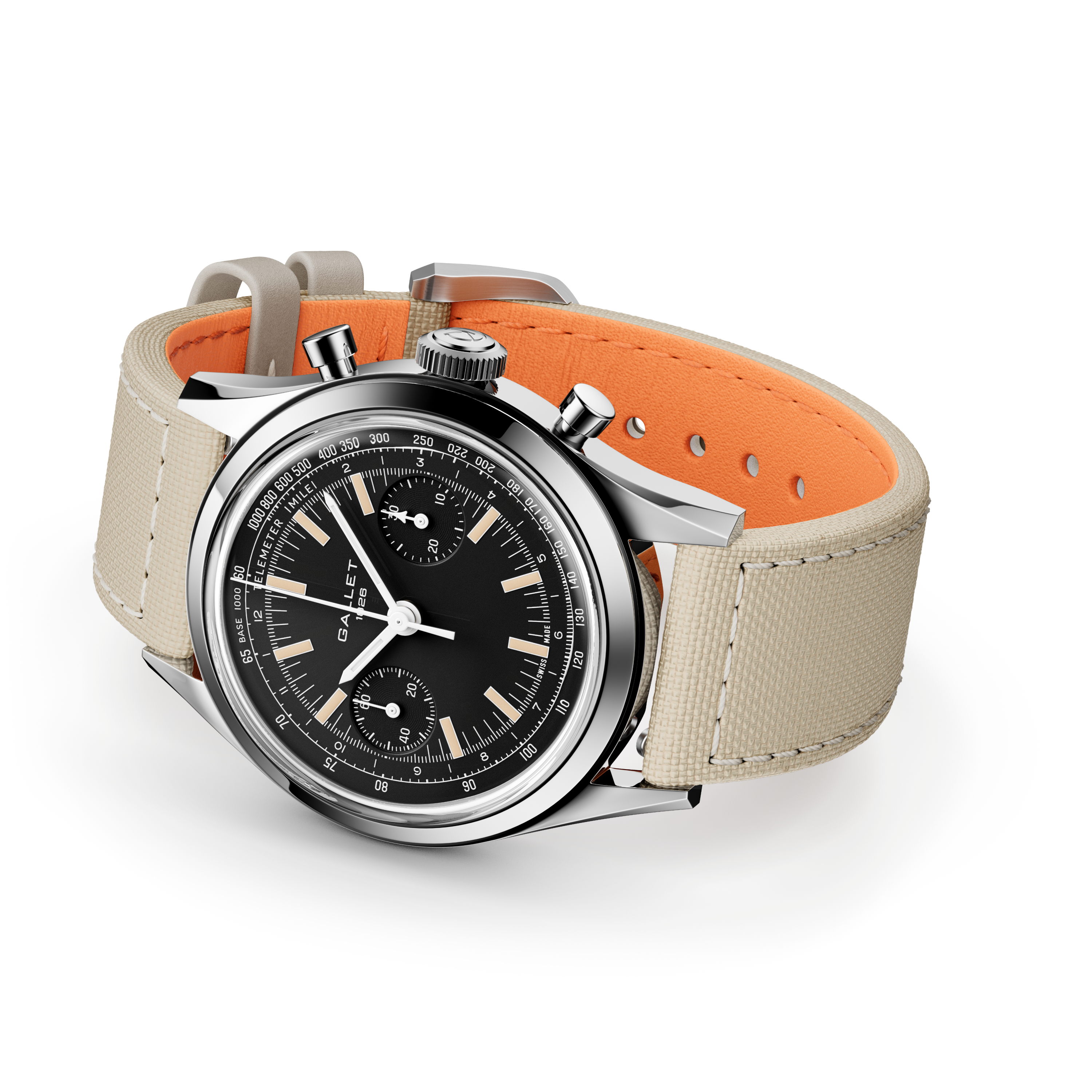 Tribute | 38mm, Steel Case, Beige Fabric Strap