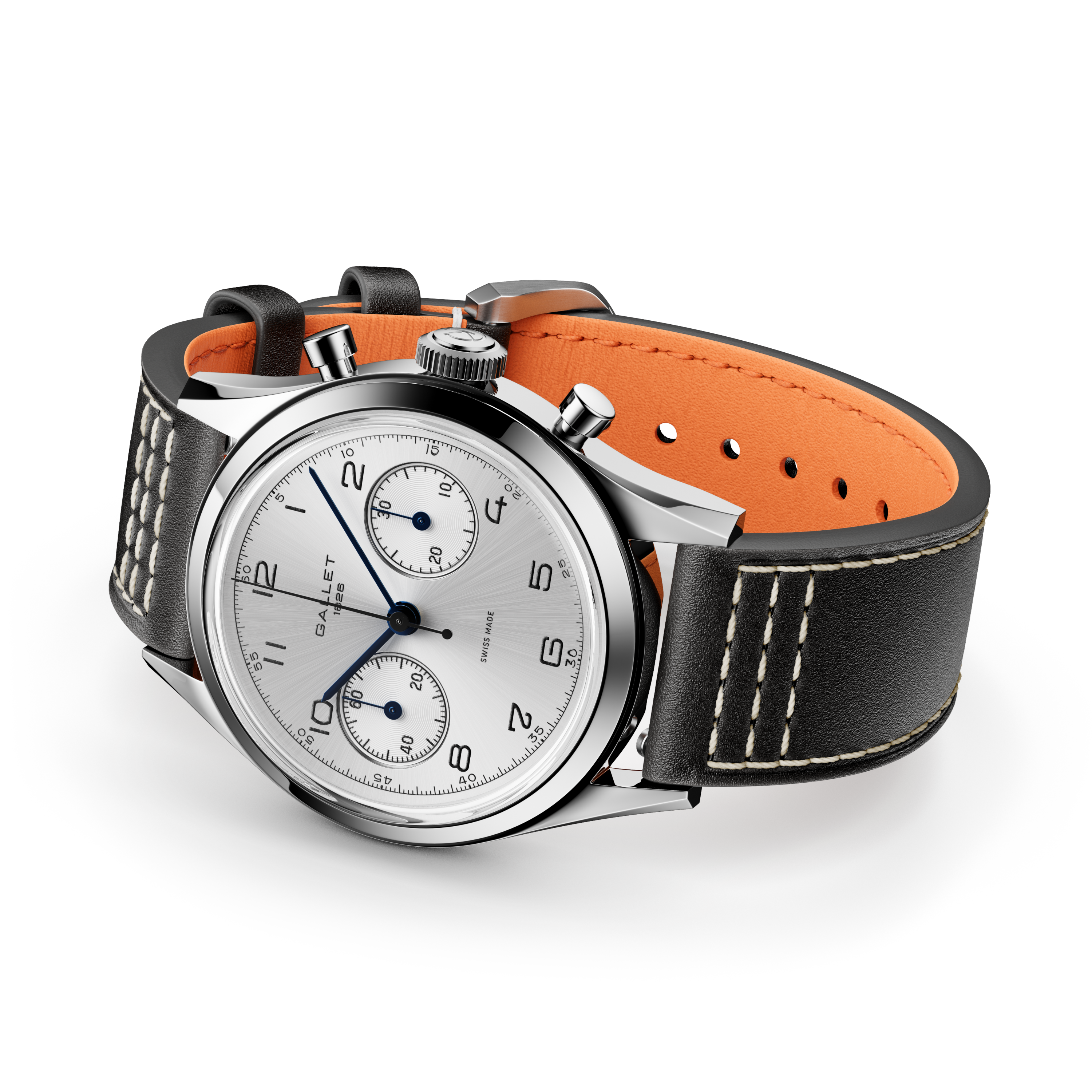 Tribute Silverlight | 38mm, Steel Case, Black Leather Strap