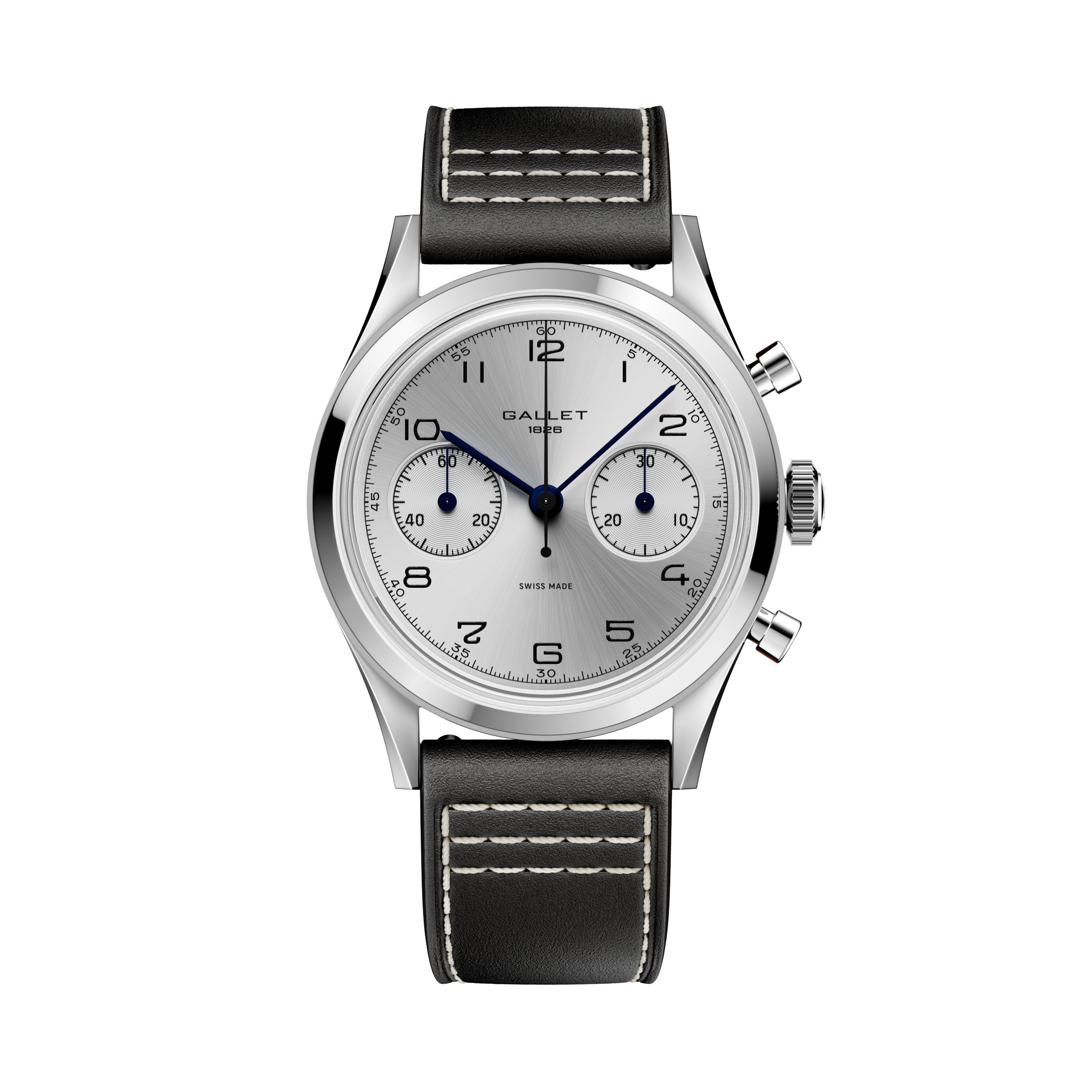 Tribute Silverlight | 38mm, Steel Case, Black Leather Strap
