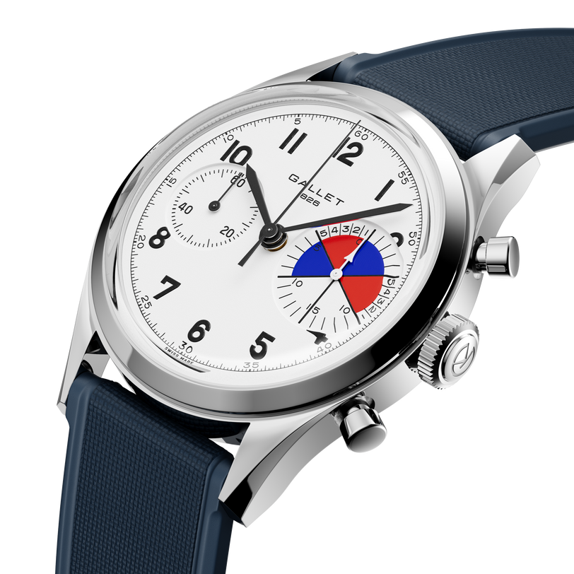 Tribute Yachting | 38mm, Steel Case, Blue Rubber Strap