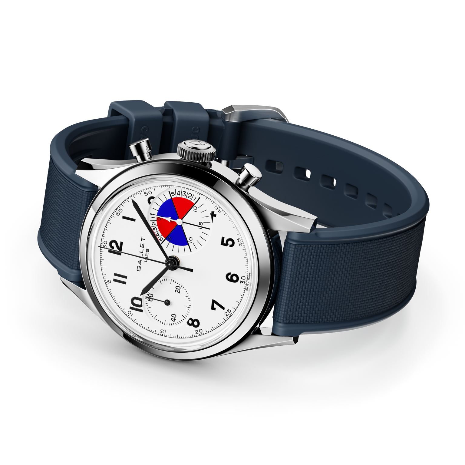 Tribute Yachting | 38mm, Steel Case, Blue Rubber Strap