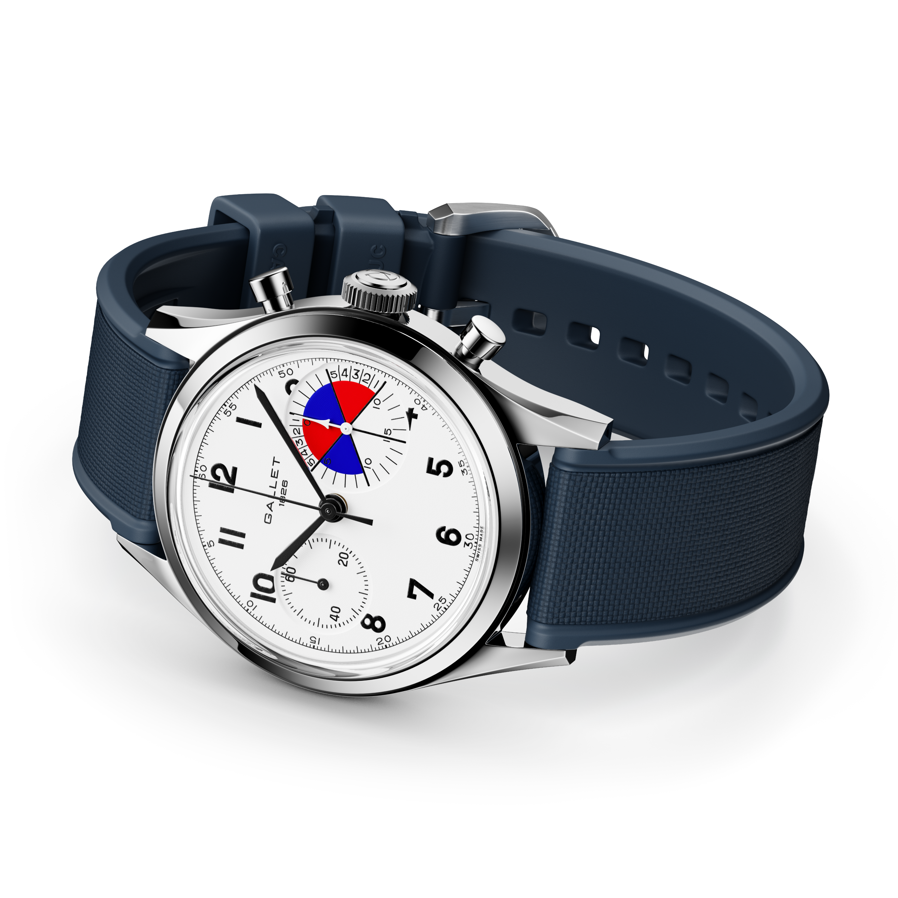 Tribute Yachting | 38mm, Steel Case, Blue Rubber Strap