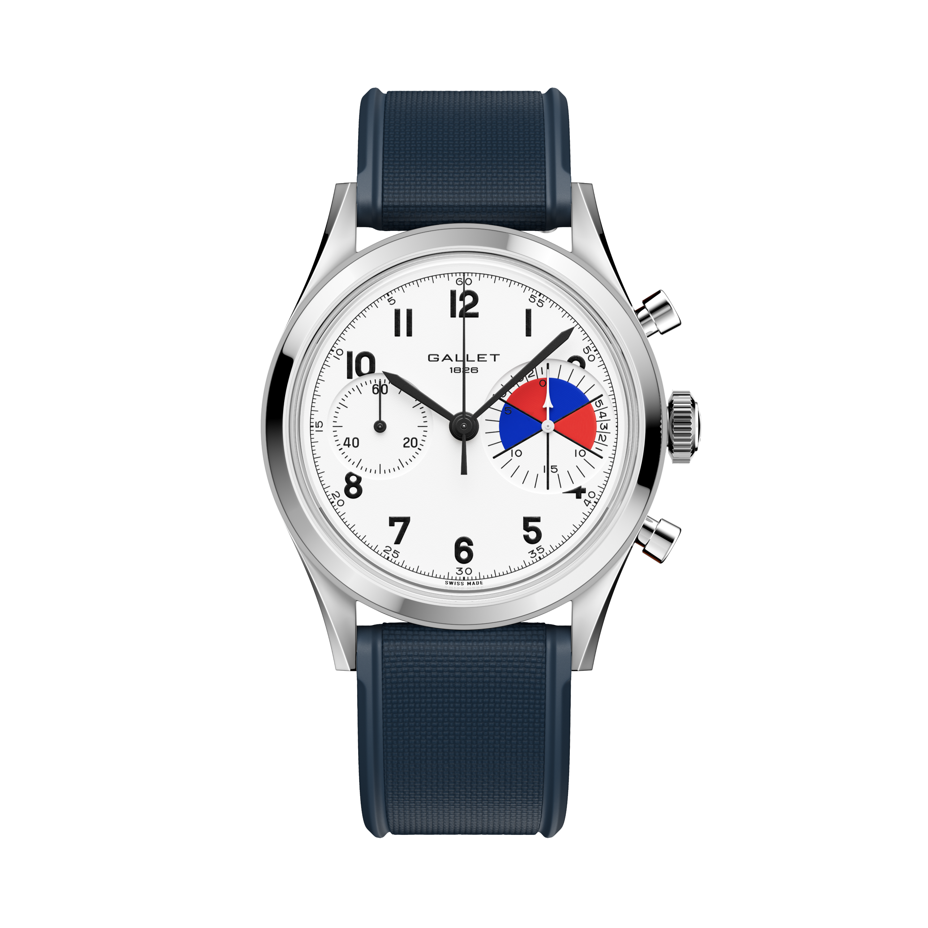 Tribute Yachting | 38mm, Steel Case, Blue Rubber Strap