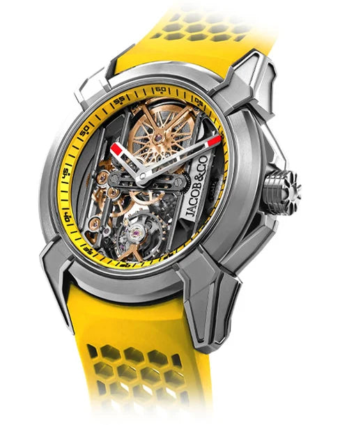 Epic x Titanium Yellow | 44mm, Honeycomb Rubber Strap