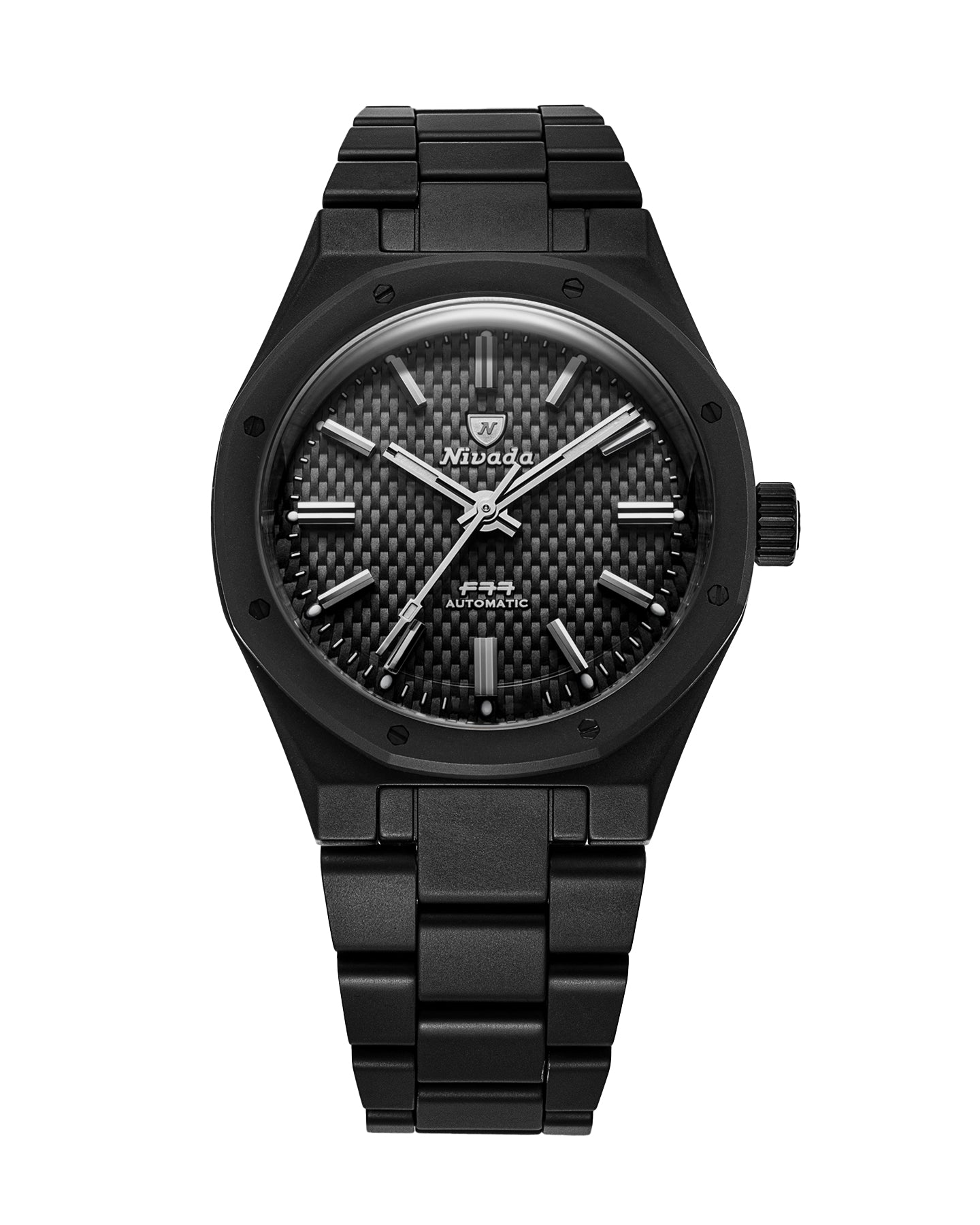 F77 Black Ceramic Tressed Dial Mk1 | 37mm, Mens Watch