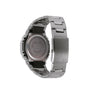 Silver stainless steel G-Shock watch with black resin accents and metal band, shown from the back.