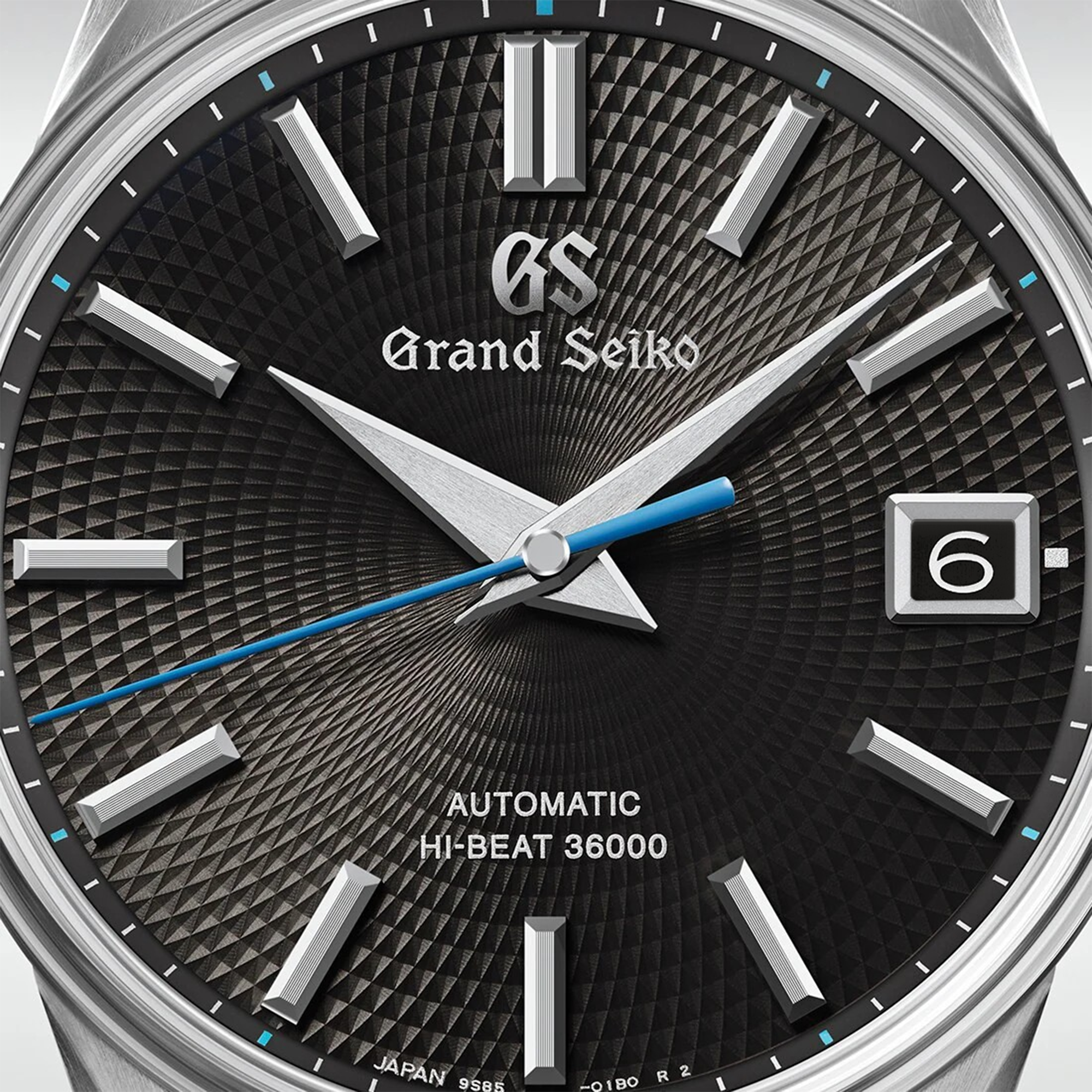 Grand Seiko watch with black dial and silver accents
