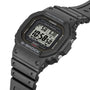 G-Shock digital watch with black resin band and square face displaying time, date, and solar power indicator.