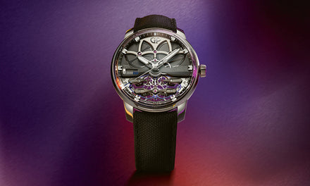 Girard-Perregaux Bridges watch on a multicolored background