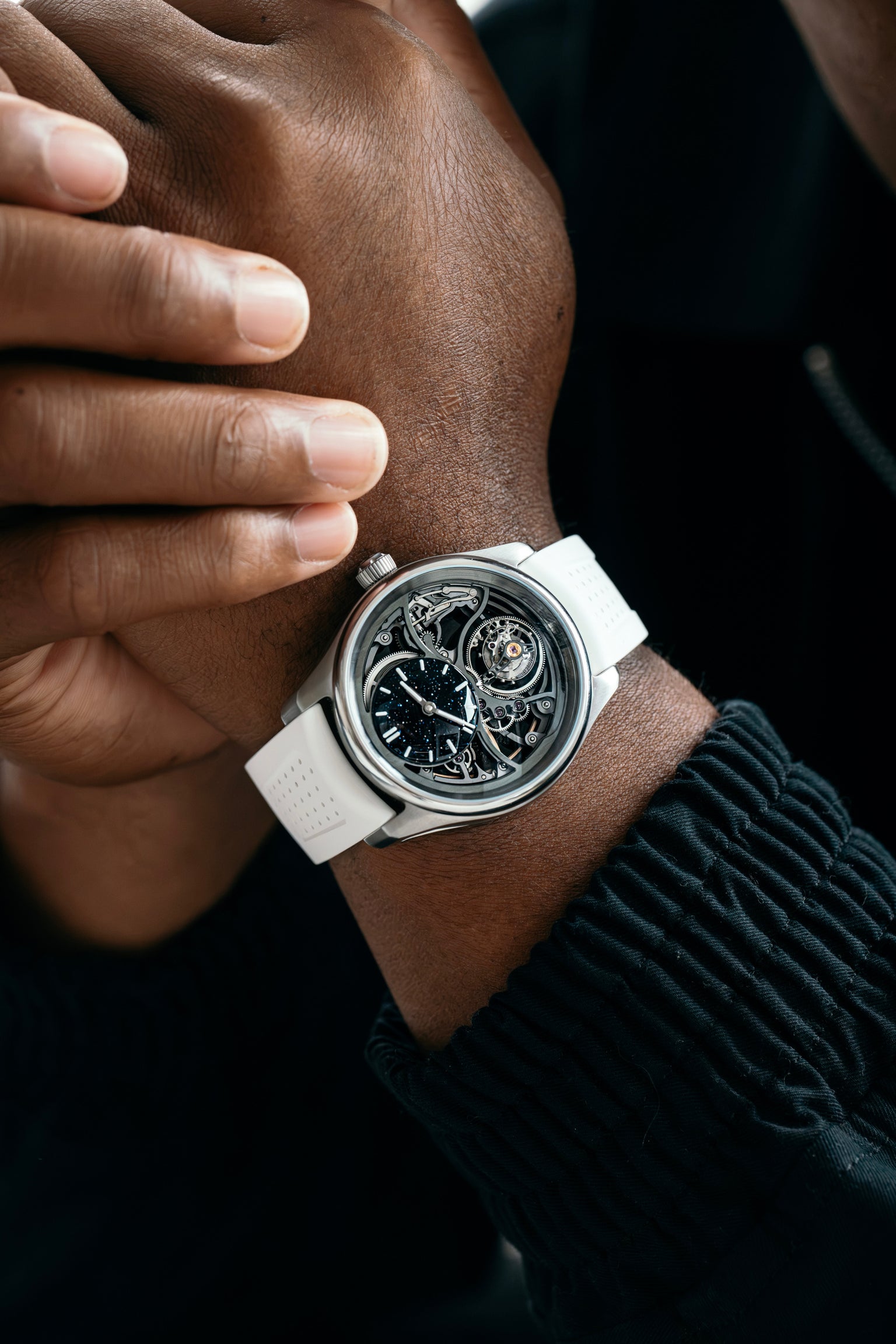 Pioneer Cylindrical Tourbillon Skeleton Aventurine Saquon Barkley Edition | 42.8mm, Rubber