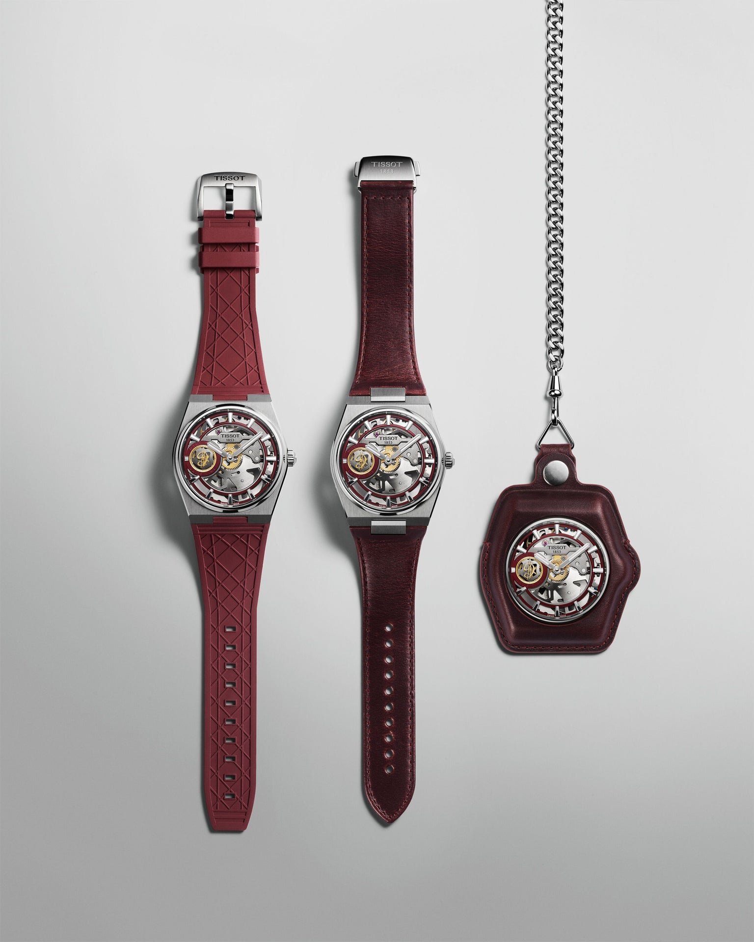 PRX Damian Lillard Special Edition 2026 | Silver Dial, Burgundy Rubber Strap, and Leather Strap