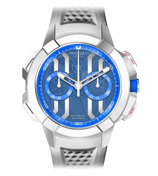 Epic X Chrono | Titanium Satined Case, 44mm, Rubber Strap