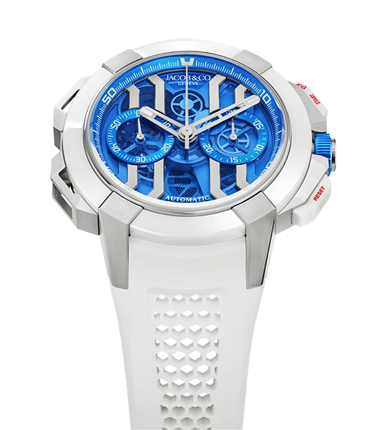 Epic X Chrono | Titanium Satined Case, 44mm, Rubber Strap