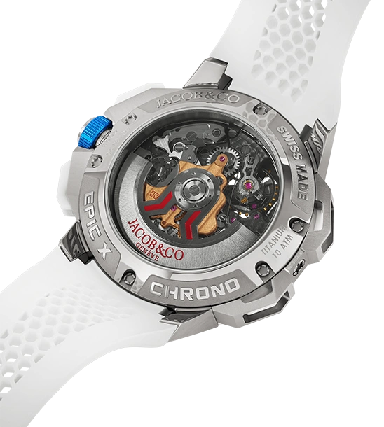 Epic X Chrono | Titanium Satined Case, 44mm, Rubber Strap