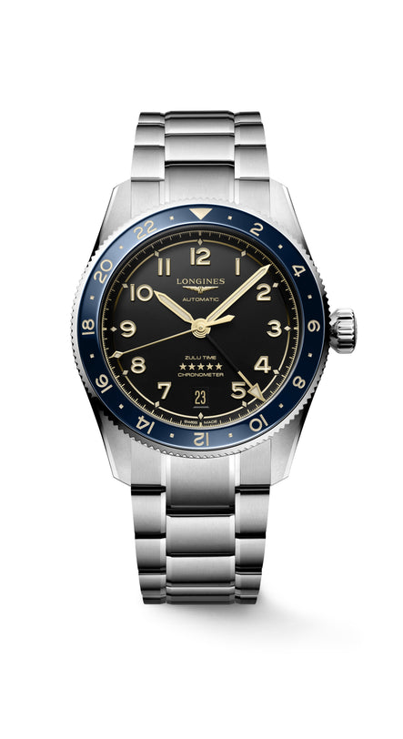 Spirit Zulu Time watch with blue blezel and black dial