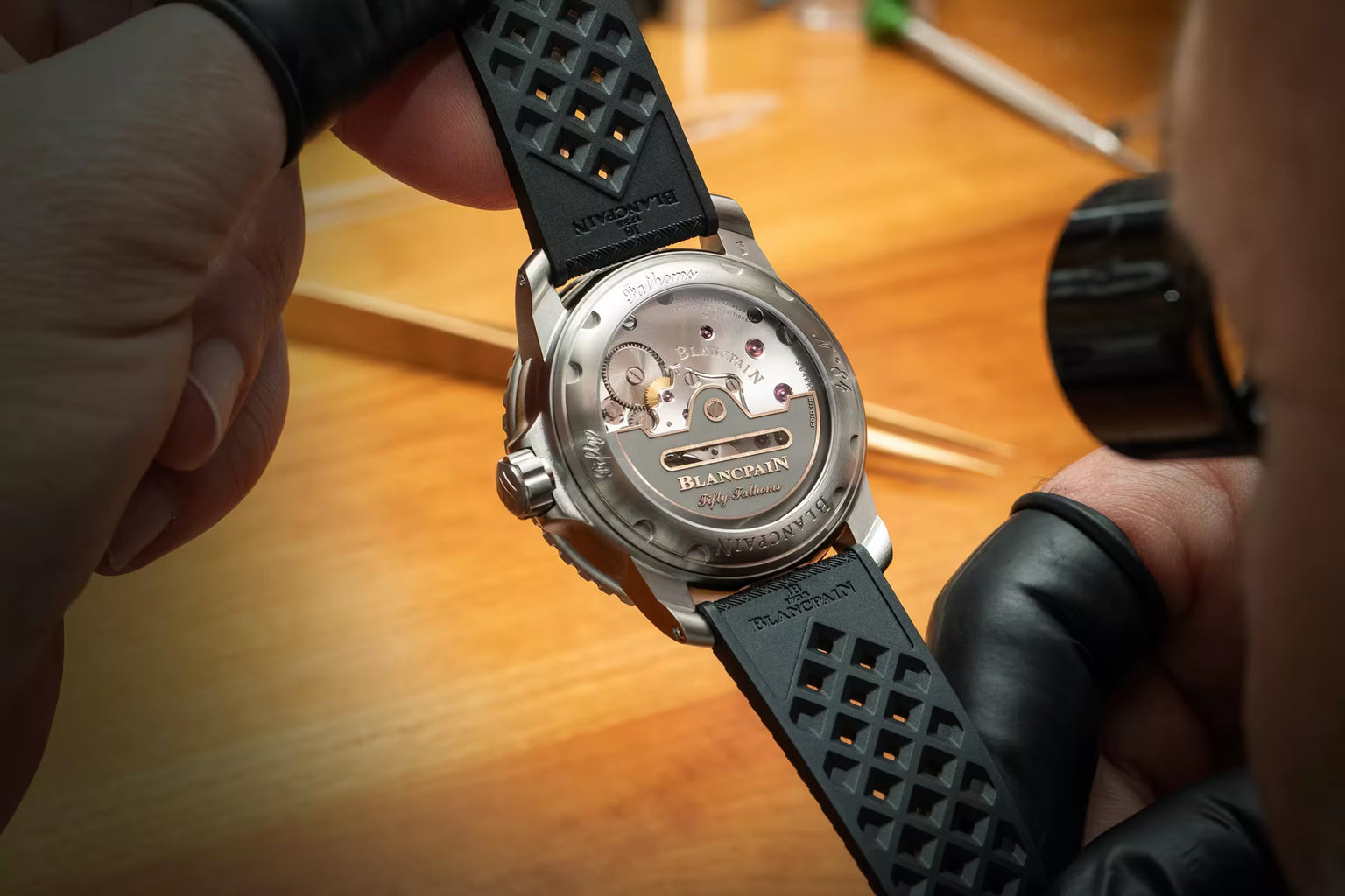 Fifty Fathoms Automatique | 42.3mm, Sunburst Black Dial, Rubber Strap