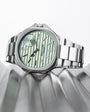 Ripples Metallic Green Rolled Up