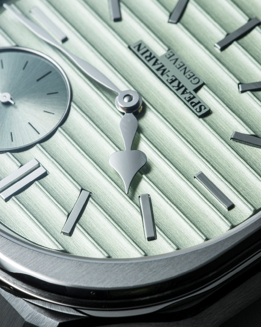 Ripples Metallic Green Dial Close Up