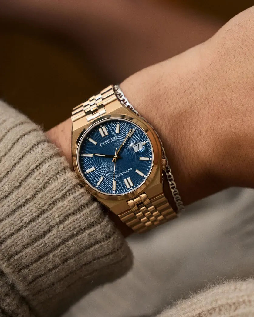 Tsuyosa 60 Blue | 40mm, Rose Gold-Tone Stainless Steel