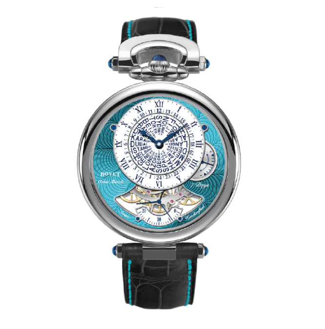 Orbis Mundi | 42mm, White Lacquered Dial, Turquoise Guilloche Sub-Dial, Titanium