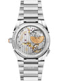 Luxury watch with mechanical components on a white background