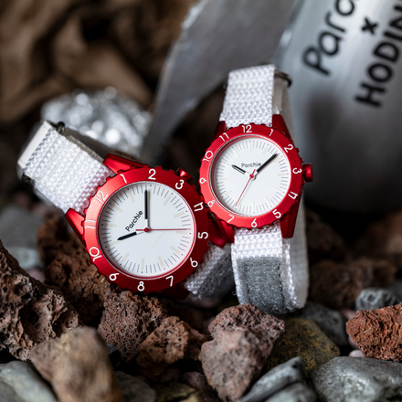 Parchie "Lunar-Time" Limited Editions for Hodinkee 36mm and 32mm size comparison 