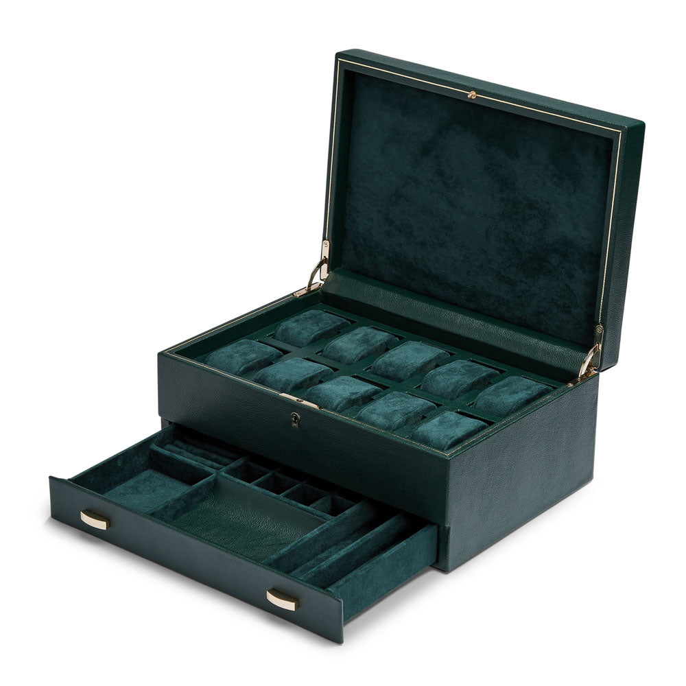 British Racing 10 Piece Watch Box with Storage