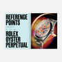 Rolex Oyster Perpetual watch with colorful face on a magazine cover