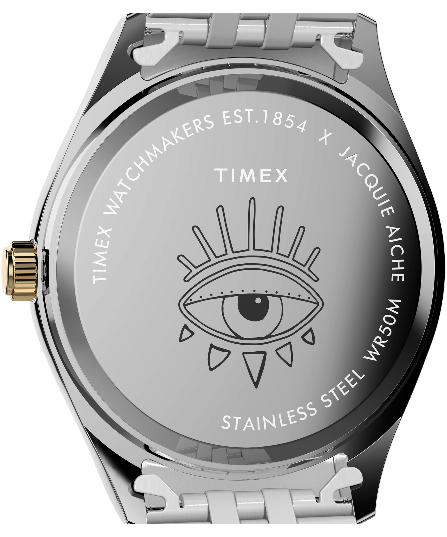 Timex Legacy x Jacquie Aiche Black Sunray Dial with Tribe Eye 36mm Stainless Steel Bracelet Watch