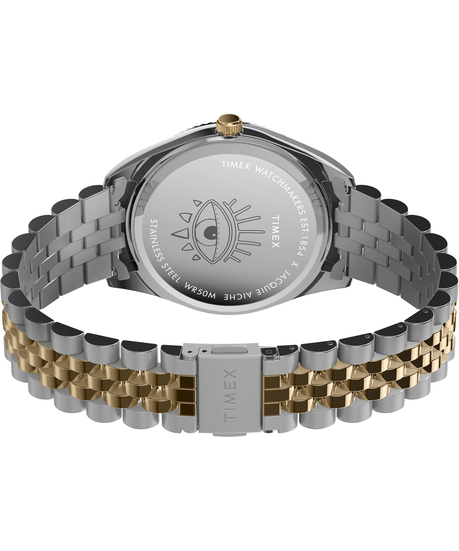 Timex Legacy x Jacquie Aiche Black Sunray Dial with Tribe Eye 36mm Stainless Steel Bracelet Watch
