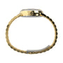 Side view of a Timex Marlin® Quartz GMT with a gold-tone case, linked stainless-steel bracelet, and gold crown and clasp, shown against a white background; the watch face is not visible.