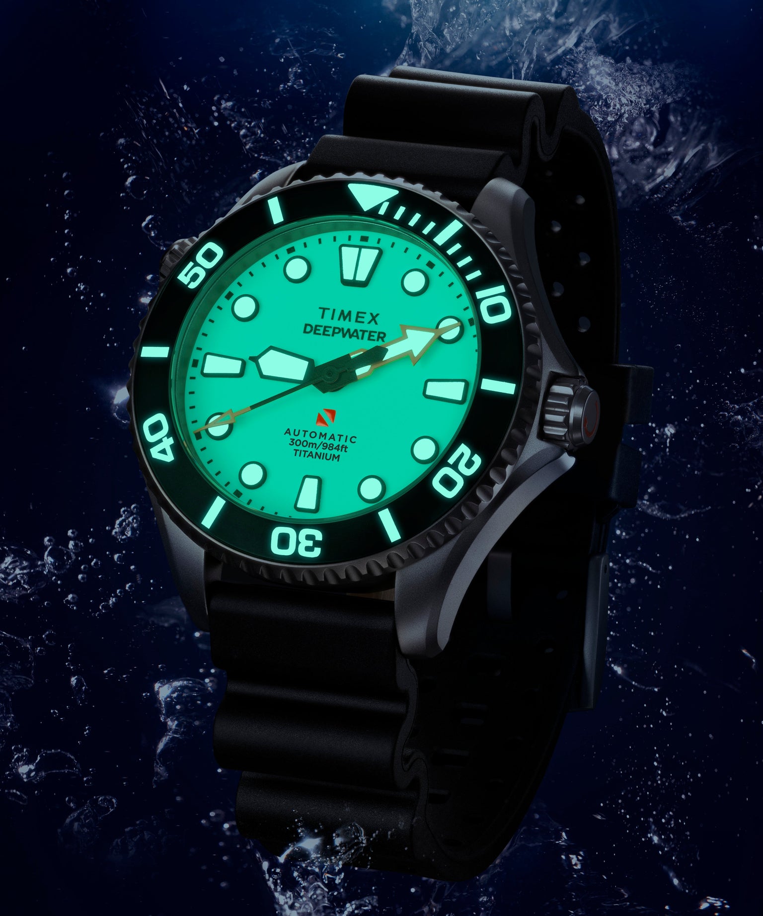 Deepwater Meridian 300 Titanium HEV Automatic 44mm HNBR Synthetic Rubber Strap Watch