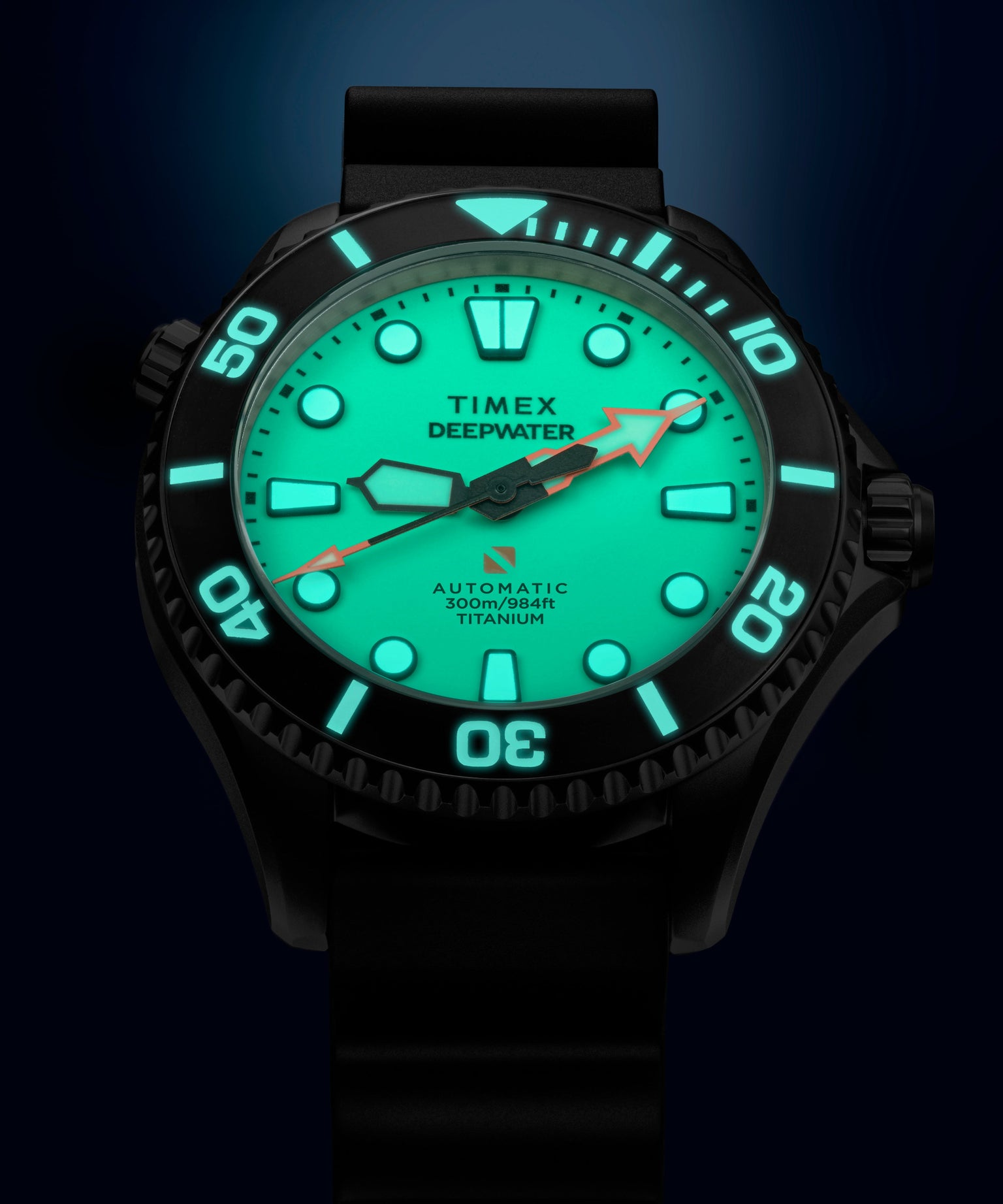 Deepwater Meridian 300 Titanium HEV Automatic 44mm HNBR Synthetic Rubber Strap Watch